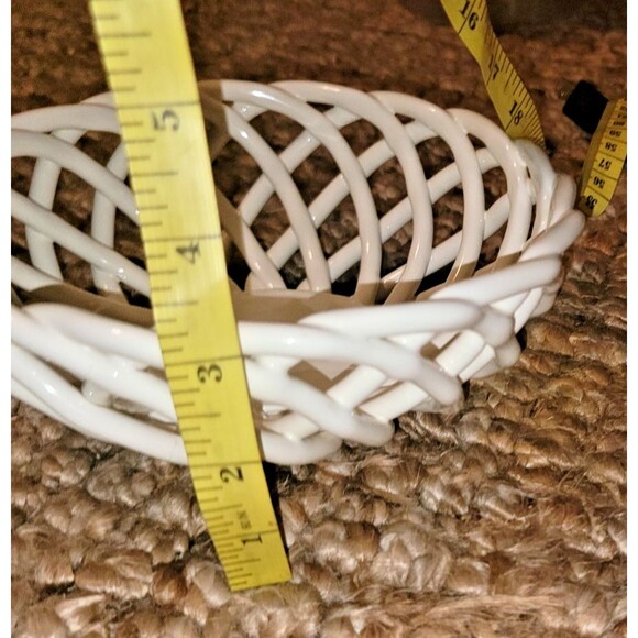 Espana Tabletops Unlimited Open Braid Woven Lattice Ceramic Bowl 7.5" Ivory - Picture 11 of 11
